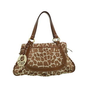 Fendi Leopard Chef Shoulder Bag Brown